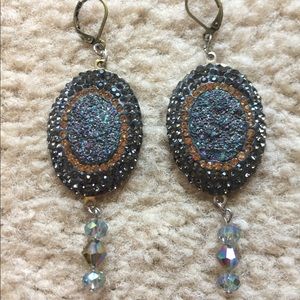 Geode dangled earrings